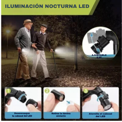 PlegaLux™-Bastón plegable con luz para caminar con confianza