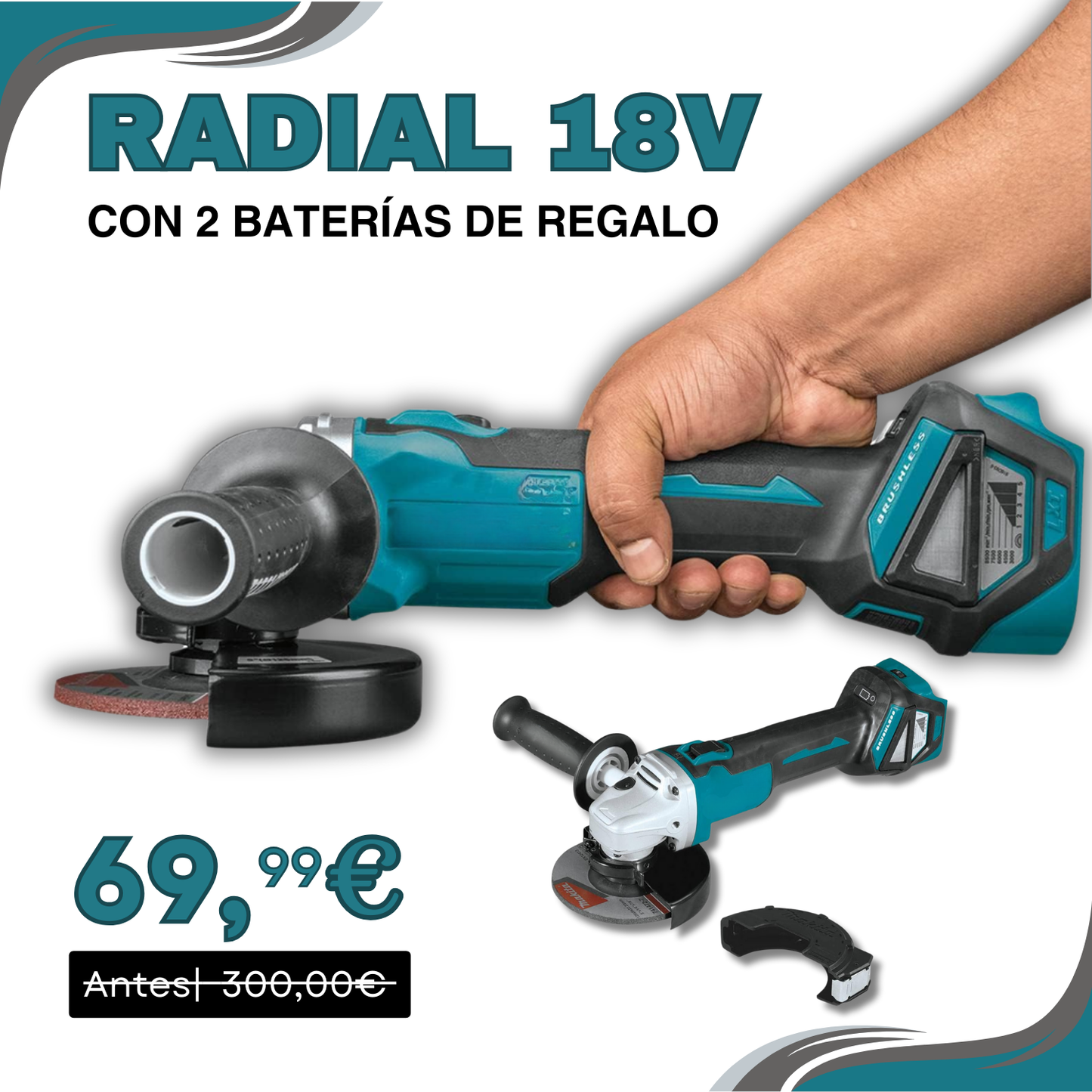 EdgePro™- Libertad Total y Rendimiento Máximo con la Radial 18V + 2 Baterías Incluidas