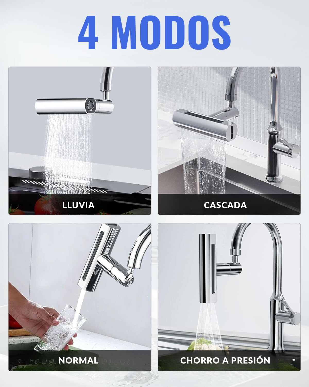 FAUCET™- Giratorio 4 en 1 - OFERTA 2X1 - (LIQUIDACIÓN POR CIERRE)