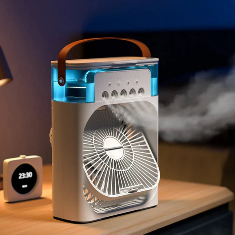 FRESHBREEZE™ - VENTILADOR HUMIDIFICADOR DE NEBULIZACIÓN AZUL (LIQUIDACION POR CIERRE)